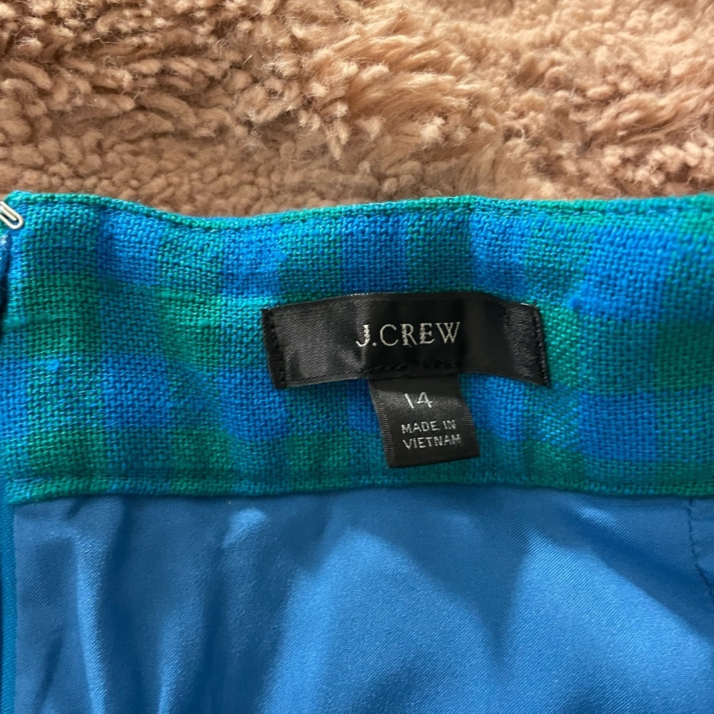EUC J. Crew Blue and Green Plaid Business Casual Skirt - Picture 3 of 6